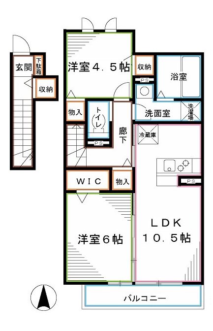 クレールB〔定借〕  間取り