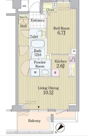 PRIME URBAN 東中野 COURT 間取り図
