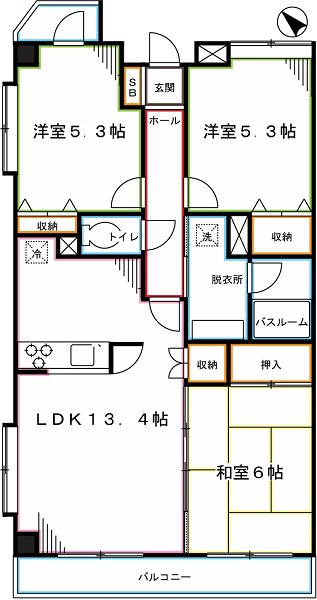コンフォート国立 間取り