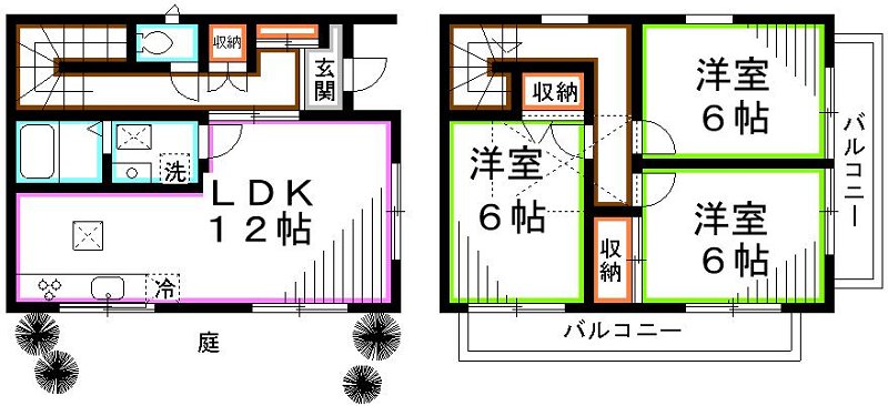 テラスハウス・ハナ  間取り