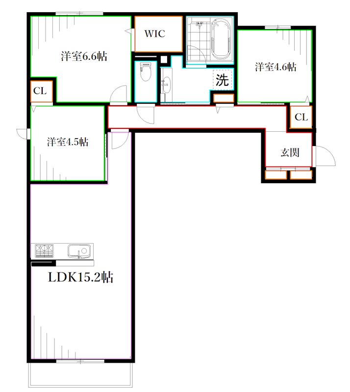 仮称　D-comodo小金井貫井北町 間取り
