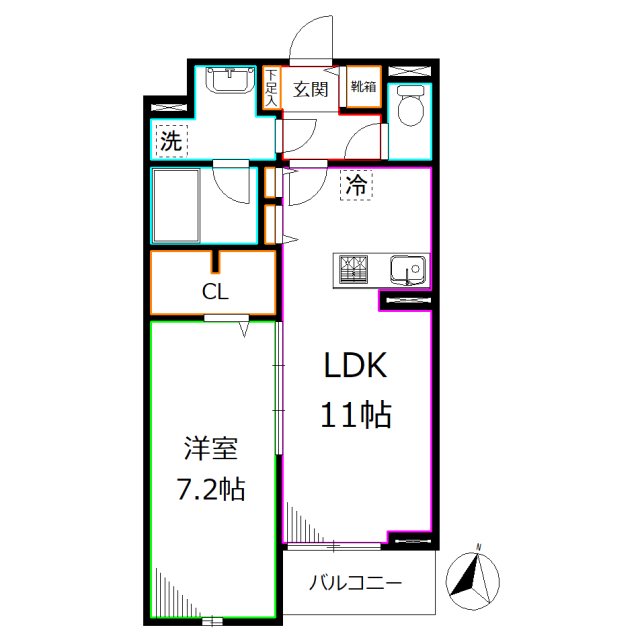 ヴァン・ヴェール鷹の台A 間取り