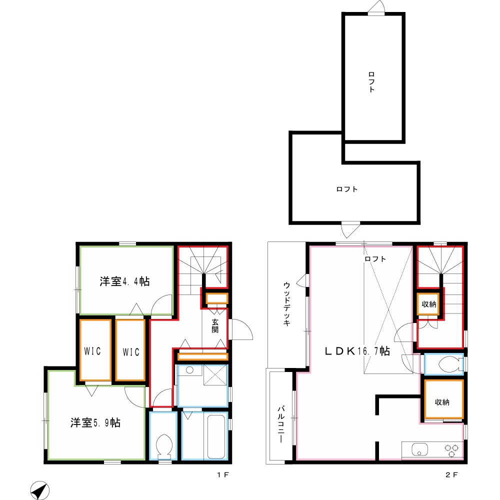 井の頭1-1貸家   間取り