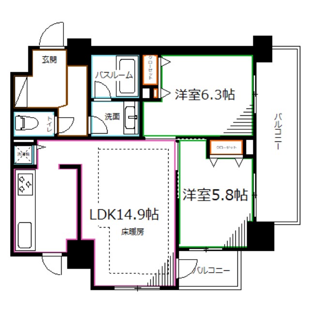 ユニーブル武蔵小金井クインテット 間取り