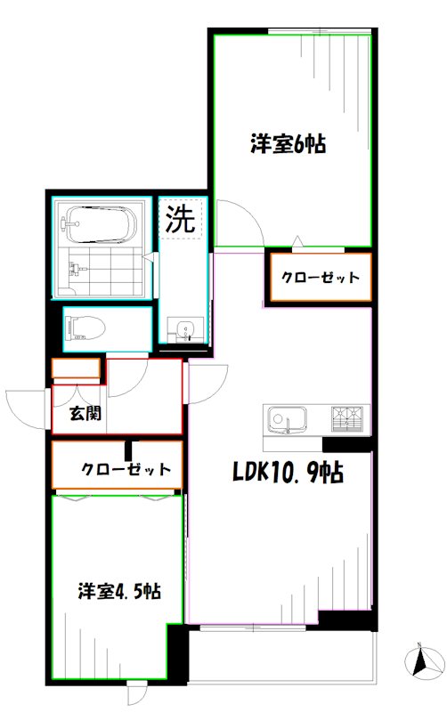 アセットコート貫井北町　B棟   間取り