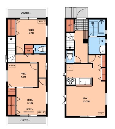 大泉学園町7丁目戸建賃貸住宅   間取り図