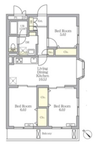 メゾンカルム中落合Ｓｏｕｔｈ 間取り