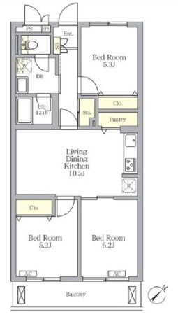 メゾンカルム中落合Ｓｏｕｔｈ     間取り