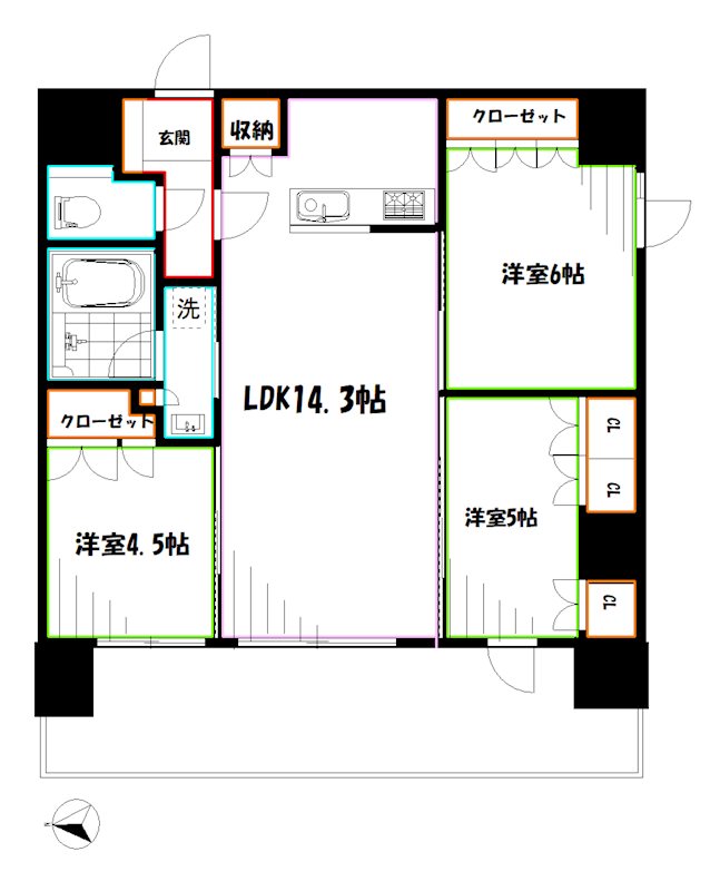 ベルジュール三鷹ステーションハウス 間取り