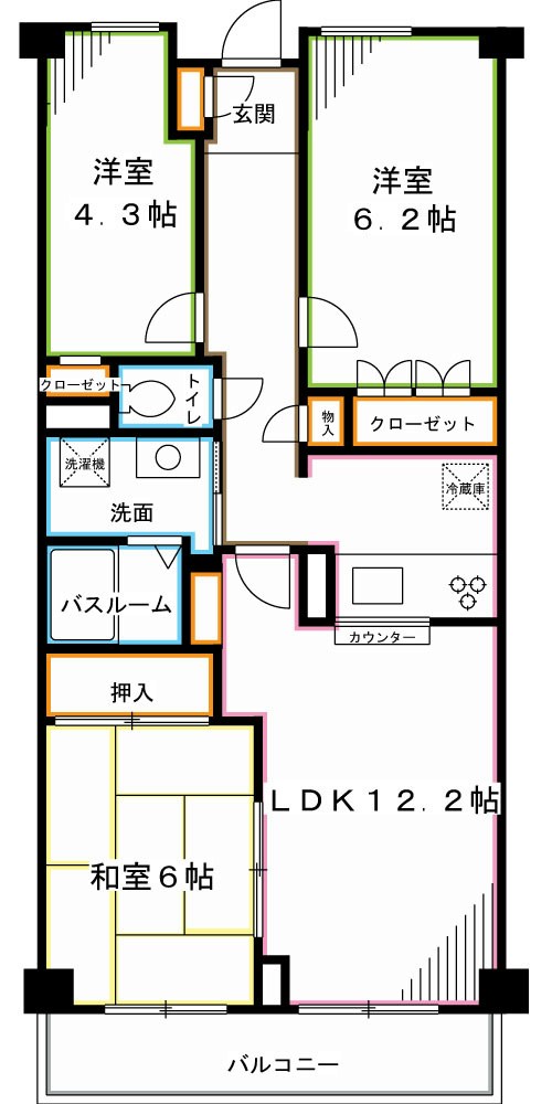 フラテ西荻窪  間取り