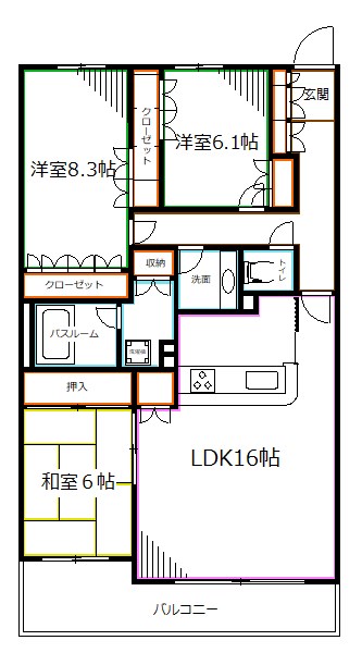 クリオレミントンヴィレッジ国立 間取り