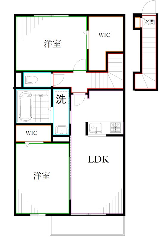 仮称　上連雀5丁目賃貸住宅 間取り