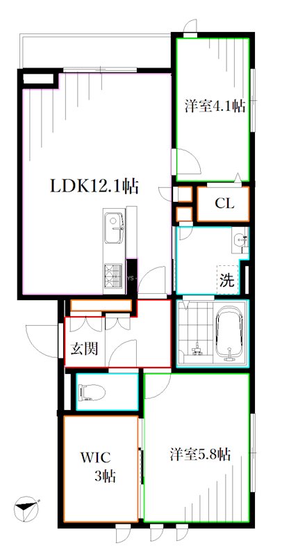 D-comodo関前 間取り