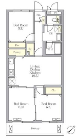 メゾンカルム中落合Ｓｏｕｔｈ    間取り