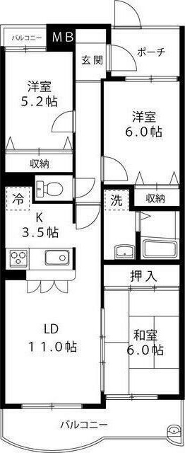 メルヴェユⅡ 間取り