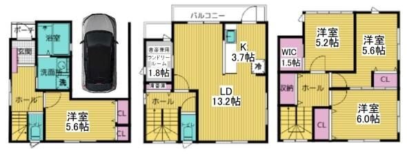 杉並区桃井1丁目戸建 間取り