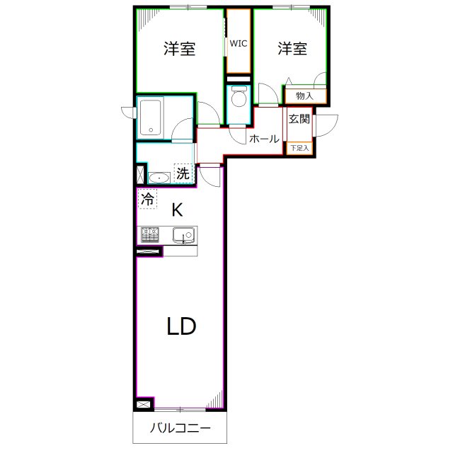 シャーメゾン国立ウエスト 間取り