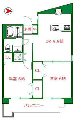 上高田4丁目団地1号棟 間取り図