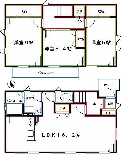 上水南町三丁目戸建貸家　Ａ棟   間取り