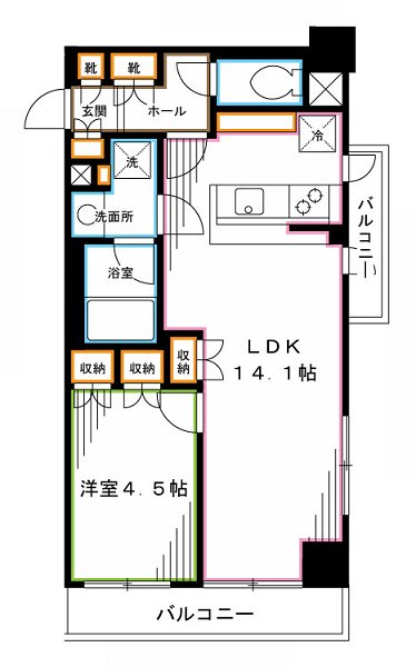パークアクシス東高円寺  間取り