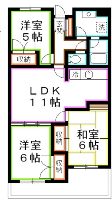 フルールツヅキⅡ  間取り