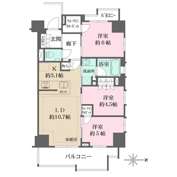 ザ・パークハウス国分寺プレイス   間取り