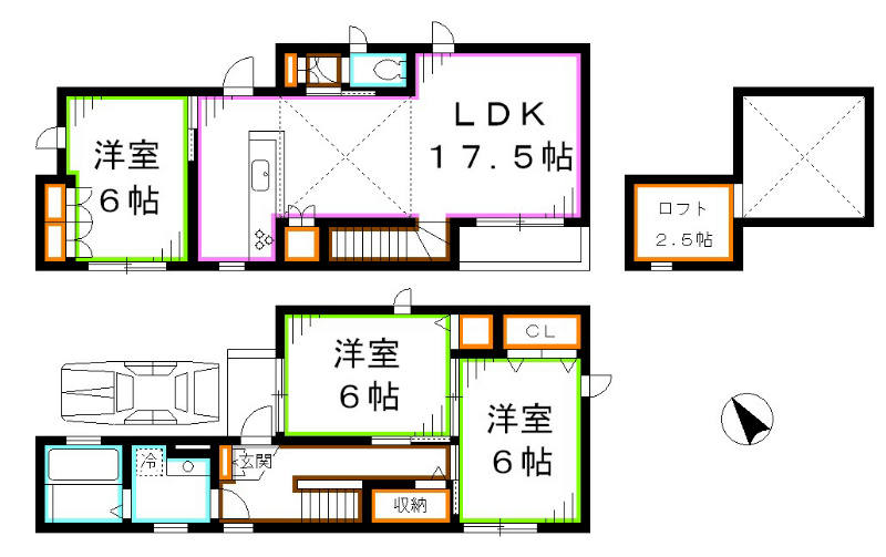 西久保2丁目貸家 間取り