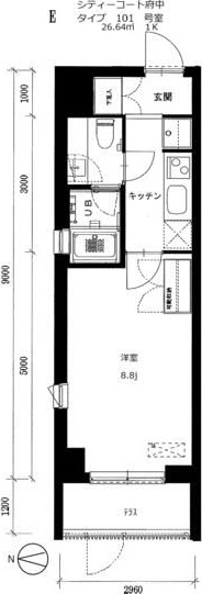 シティーコート府中 間取り