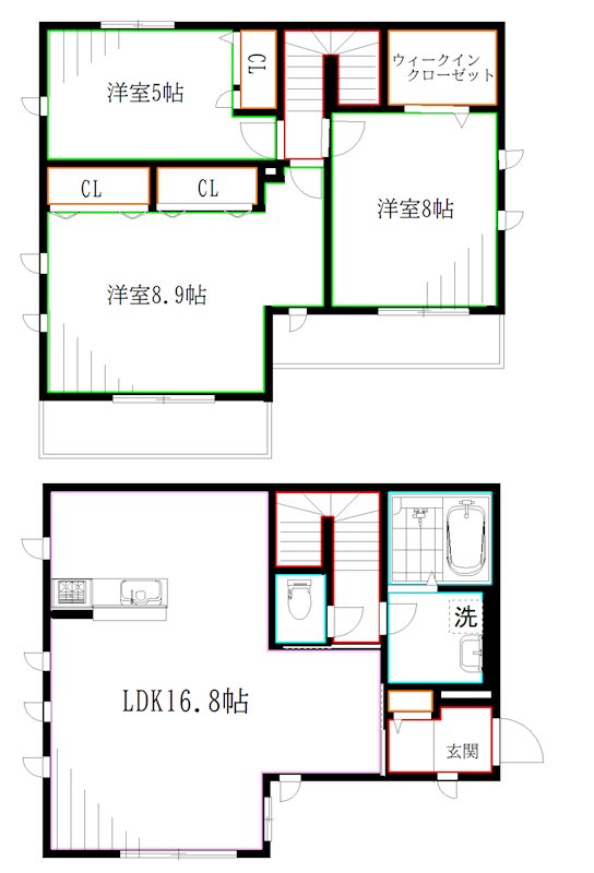 北野4丁目戸建賃貸住宅  間取り