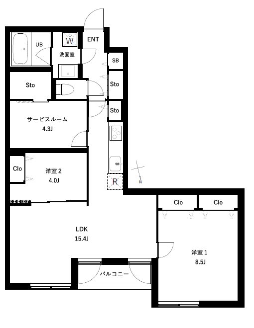 COEUR　BLANC西荻窪 間取り