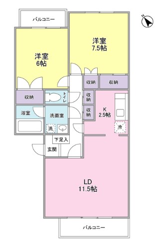 武蔵関マンション７号棟 間取り