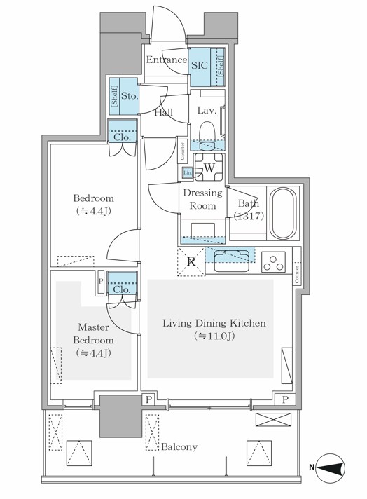 パークシティ中野ザタワー　ブリーズ  間取り