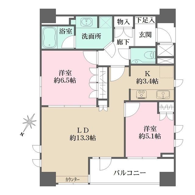 クレッセント国立ディアナプレイス 間取り
