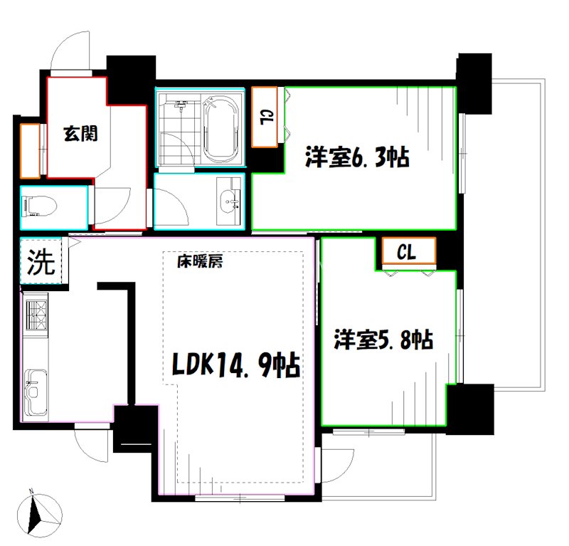 ユニーブル武蔵小金井クインテット 間取り