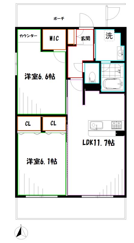 シンクロニシティ武蔵野     間取り