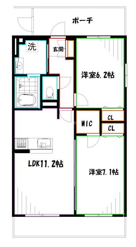 シンクロニシティ武蔵野     間取り