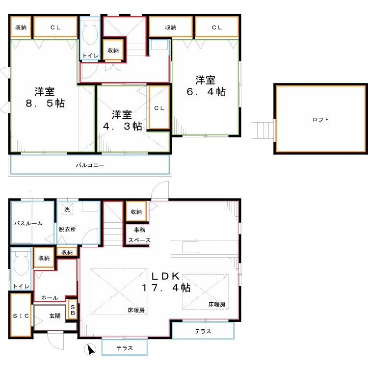 小金井市緑町１丁目貸家 間取り
