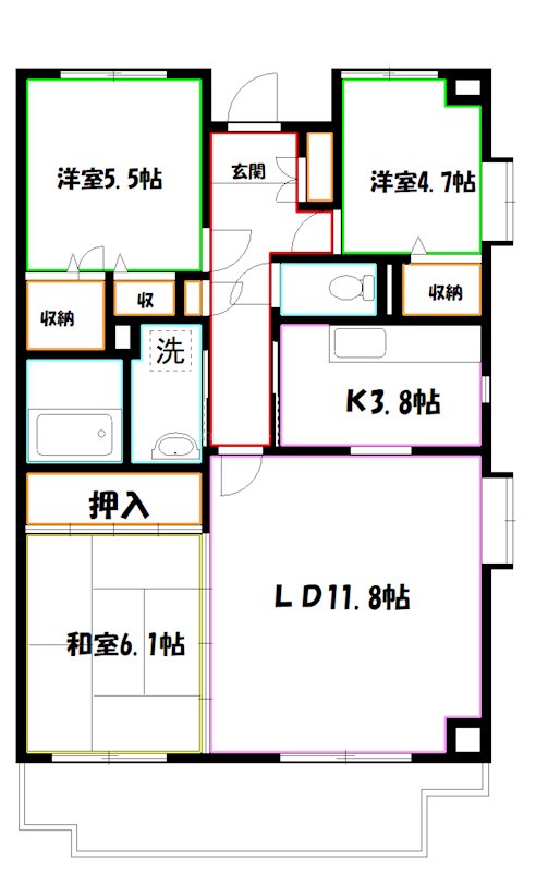 ネオアージュ三鷹 間取り