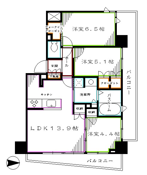 クリオ武蔵小金井フロントアヴェニュー 間取り