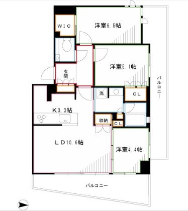 クリオ武蔵小金井フロントアベニュー 間取り