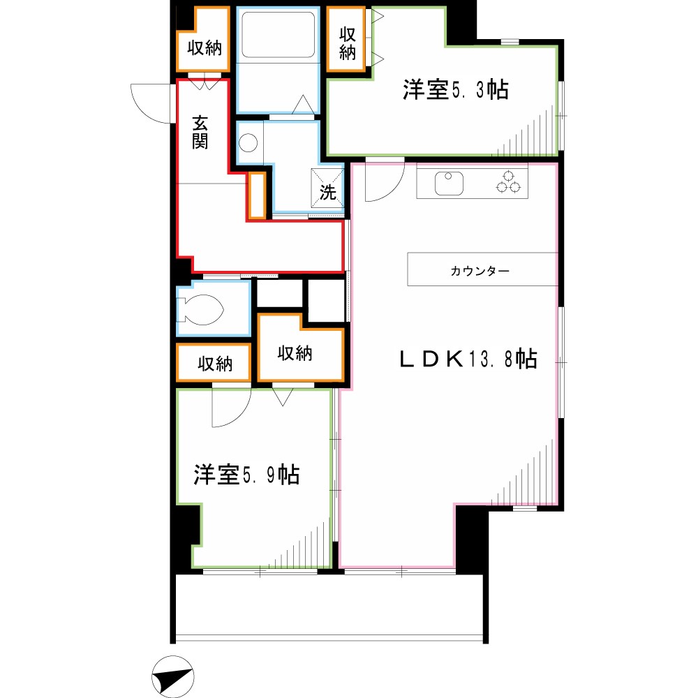 吉祥寺・オリーブの庭　西棟 間取り