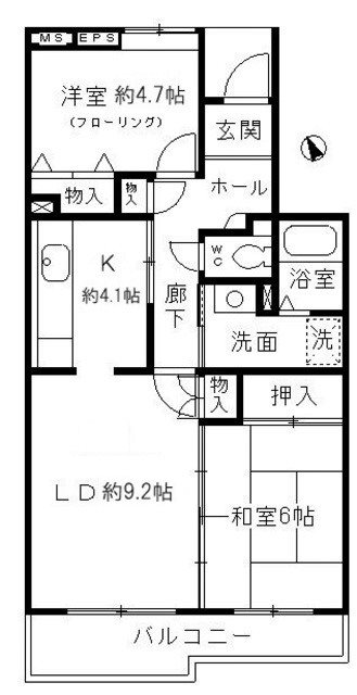 コーポレート小金井梶野通り６号棟 間取り