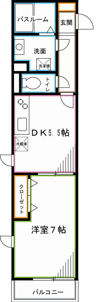 メゾン　ド　ルナロッサ 間取り