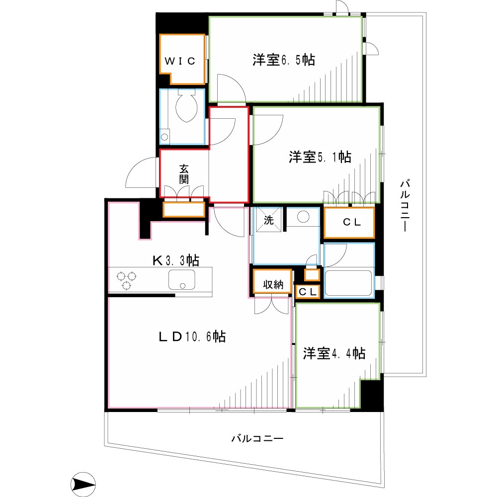 クリオ武蔵小金井フロントアベニュー 間取り