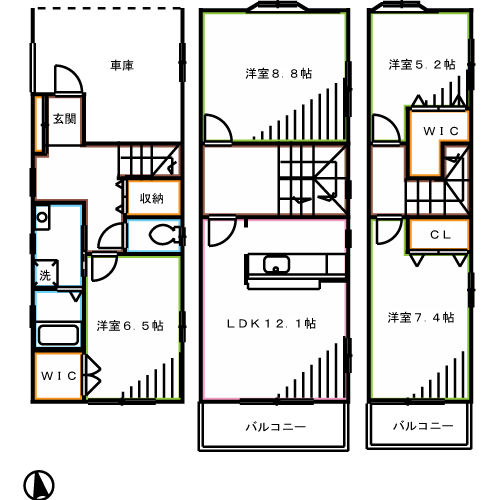 西久保3-4戸建  間取り