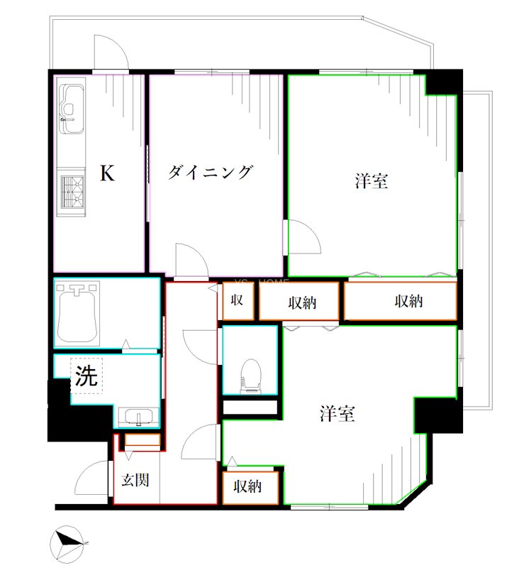 アドニス・モリヤ 306号室 間取り