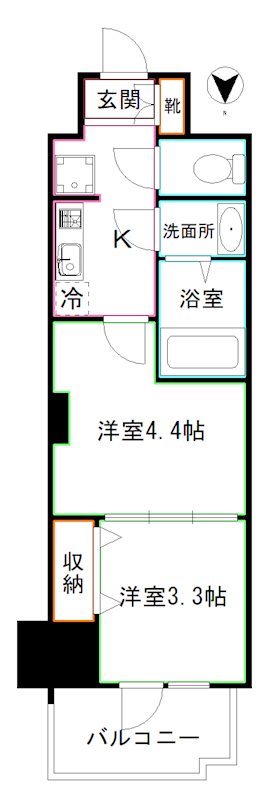 レジディア中野Ⅱ  間取り