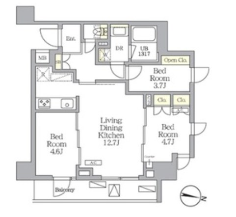 ＮＯＧＡＴＡ　ＲＥＳＩＤＥＮＣＥ   間取り