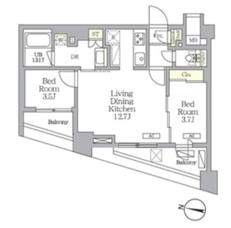 ＮＯＧＡＴＡ　ＲＥＳＩＤＥＮＣＥ  間取り