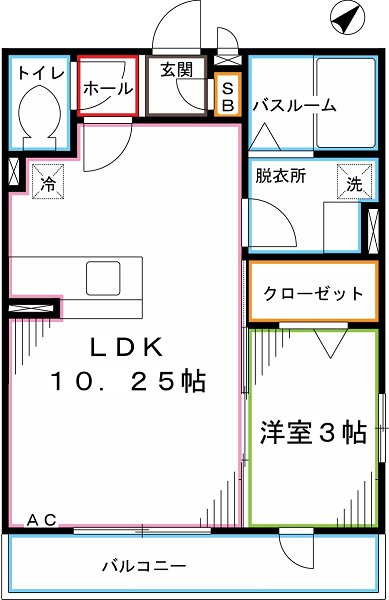 ヴェルドミールＢ  間取り